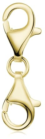 Doppel Karabinerverschluss Silber 925 zum Wechseln in silber gold rosegold | Schmuck Verschluss Karabiner 23 x 6 x 3mm für Ketten Armbänder in Sterlingsilber von MATERIA by Matthias Wagner
