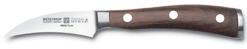 Wüsthof Tourniermesser, Ikon (4920), 7 cm gebogene Klinge, geschmiedeter Doppelkropf, Edelstahl, Grenadill-Holz, extrem scharfes Schälmesser