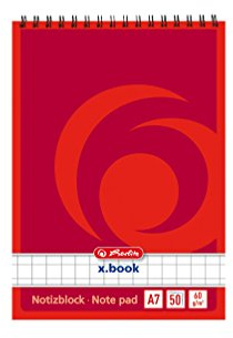 10x Spiral-Notizblock / Schreibblock / DIN A7 / kariert