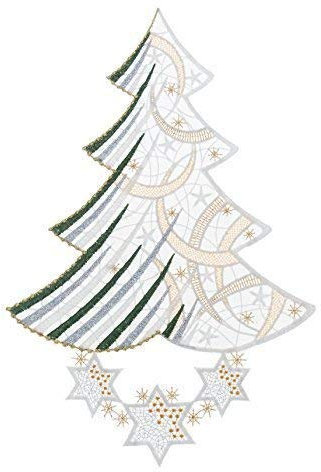 Immagini per Finestre  Albero  21 x 31 cm Vero Orlo Plauener Varie Finiture di Colore -  ALBERO  Argento