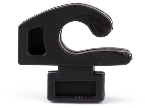 Sport-Thieme Netzhalter für alle gängigen Torgrößen | 10 Stück | Aufnahme von Randschnüren bis 12 mm | 28x8x24 mm | Kunststoff | Schwarz