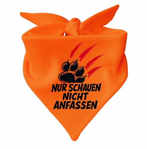 Hunde Dreiecks Halstuch Nur schauen Nicht anfassen (orange) (Gr. 1 (55 cm)