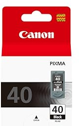 Canon PG-40 Cartucho de Tinta Original Negro para Impresora de Inyeccion de Tinta Pixma iP1200-iP1300-iP1600-iP1700-Ip2200-MP150-MP160-MP170-MP180-MP460-FAX JX200-JX210P-JX500-JX510P