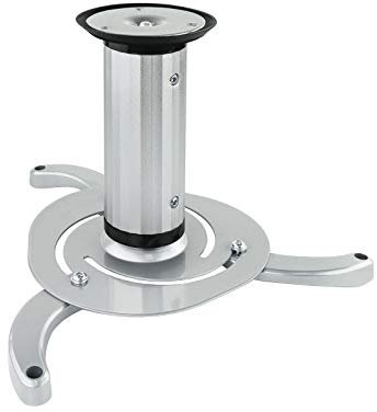 Tooq PJ1010TN-S - Soporte inclinable y Giratorio de Techo para proyector, hasta 10 Kg, Ajustable Entre 80mm hasta 170mm, inclinacion +/- 15º, Giro de 360º, Incluye Kit de Montaje, Color Plata