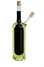 Oberstdorfer Glashütte Essig Öl Menage modern Glas dekorative Karaffe Öl Essig Flasche Klarglas Tischdekoration Höhe ca. 26 cm Breite ca. 11 cm