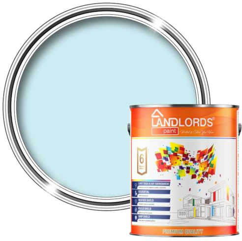 Landlords Weather Shield Smooth Masonry Paint | Storm Proof, Scrub Resistance & Waterproof | Weatherproof Technology Designed with Acrylic Resin for Ultimate Protection 5L Milky Blue