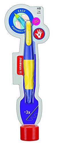 Ergonomischer Druck-Bleistift für Rechtshänder - STABILO EASYergo 1.4 in violett/neongelb - Härtegrad HB
