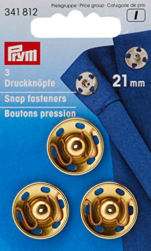 Prym 341812 Annäh-Druckknöpfe MS 21 mm goldfarbig