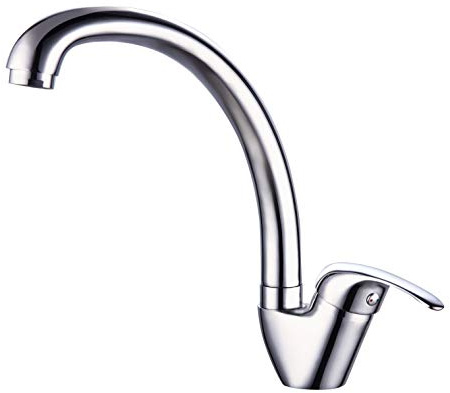 Edouard Rousseau - Mitigeur Évier Newbury - Aérateur Réducteur de Débit - Poignée en Métal - 240 (Hauteur) x 183 (Saillie) mm - Chromé