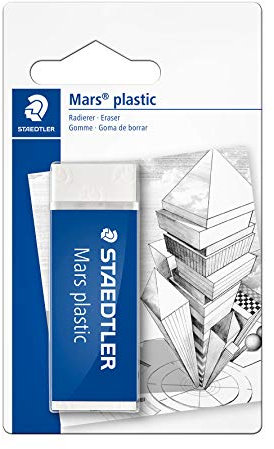 Staedtler Mars plastic, gomma per cancellare, colore bianco, senza ftalati né lattice, ottime prestazioni e lunga durata, 526 50 BKD