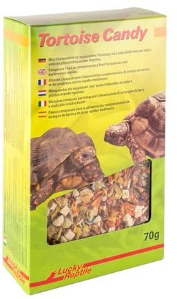 Lucky Reptile Tortoise Candy 70g - una Delicia Especial - alimento Mixto para Tortugas terrestres y Otros Reptiles herbívoros - una golosina Adecuada para Tortugas