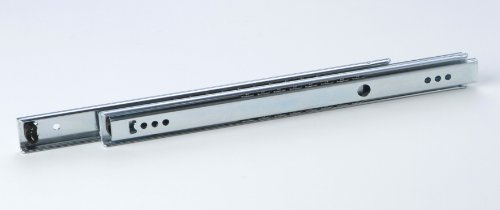 1 Paar Kugelauszug Schubladenführung Schubladenauszug Vollauszug, Metall verzinkt, Belastbarkeit 15kg, Länge 342mm, für 27mm Nut, Nut-Montage