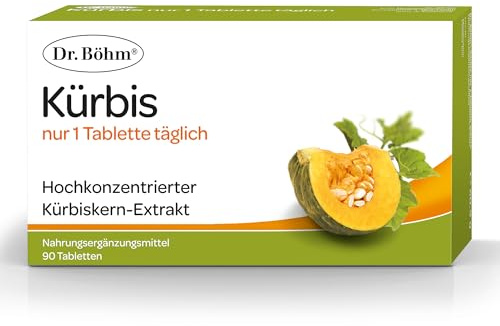 Dr. Böhm Kürbis nur 1 Tablette täglich: Kürbis-Extrakt zur Unterstützung, für den Mann ab 40, 90 Tabletten