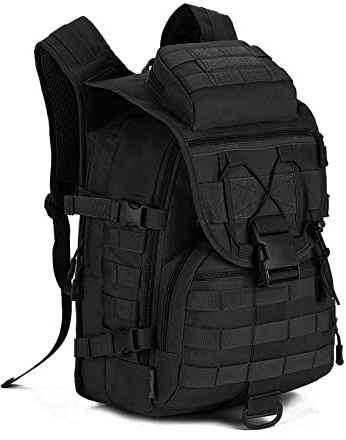HUNTVP 40L Sac à Dos Tactique de Grande Capacité Molle Militaire Imperméable en Nylon Homme Femme pour Randonnée Sport Chasse Camping Trekking Cyclisme Escalade Noir