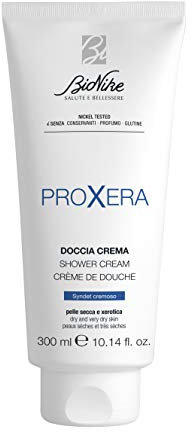 Bionike Proxera - Doccia Crema Syndet per Pelli Secche e Xerotiche, Azione Emolliente e Protettiva, Allevia Prurito e Irritazione, Dona Morbidezza e Idratazione alla Pelle, 300 ml