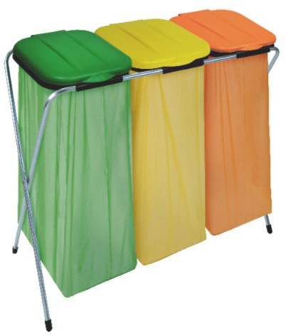 21.07.03 Portasacchetto ecofix-3 per la Raccolta Differenziata Coperchi colori assortiti (A/B/V/G) Misure Cm 96x42x78h