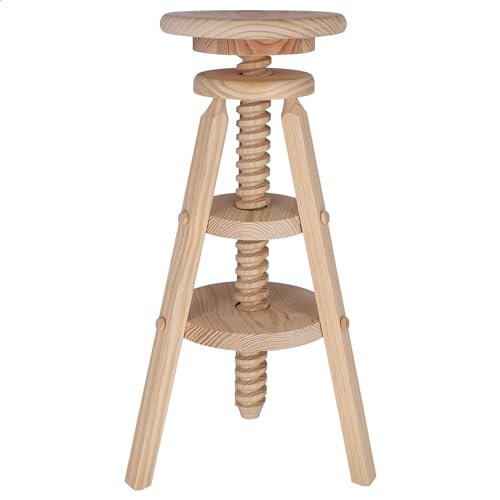 Aranaz Drehbarer Hocker aus Kiefer, ohne Lack