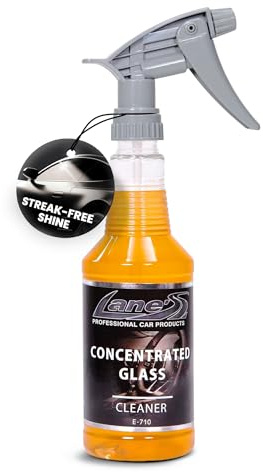 LANE'S Concentrated Auto Glass Cleaner | Tint-Safe Car Windshield, Window Cleaner | Removes Automotive Smoke Film, Fingerprints, & Smudges | Streak-Free, Safe for All Glasses | 16oz