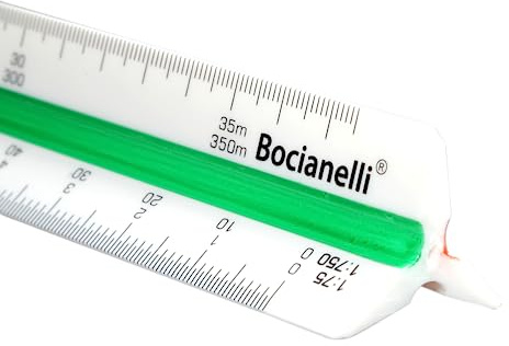 Dreikantmaßstab 30 cm - Maßstab Lineal - Kunststoff Maßstabslineal - Dreikantmaßstab 1:10 1:20 1:25 1:30 1:40 1:50 1:100 1:200 1:250 1:300 1:400 1:500