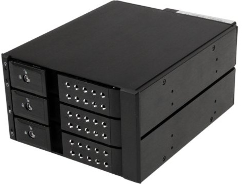 StarTech.com 3-Bay Hot Swap Backplane for 3.5in SAS II/SATA III - 6 Gbps HDD - Aluminum Trayless Mobile Rack Backplane (HSB3SATSASBA)