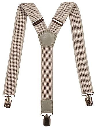 Olata Bretelles Simples en Y Élastiquées pour Enfants Entièrement Ajustables - 3 cm (5 à 12 ans). Gris Clair
