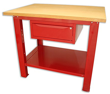 SOGI X3L-09_a Banco da lavoro da 1 mt. tavolo con piano in legno + cassetto serie industriale