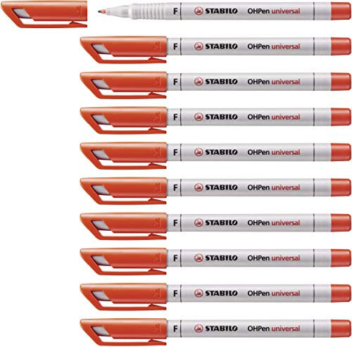 STABILO - Folienstift - OHPen universal - wasserlöslich fein - 10er Pack - rot