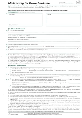 50 x RNK-Verlag Mietvertrag für Gewerberäume A4 3 Blatt
