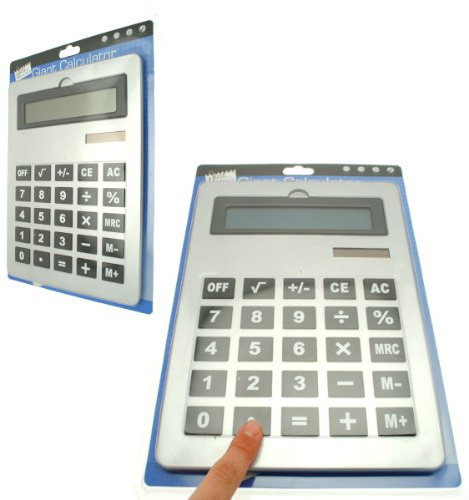 Giant Calculator Grande calculatrice format A4 avec affichage 8 chiffres Alimentation double et affichage inversé