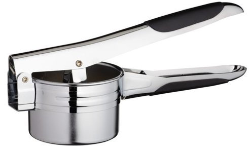 KitchenCraft Chrome-Plated Potato Ricer / Purée Maker with 2 ricing discs, Chrome finish