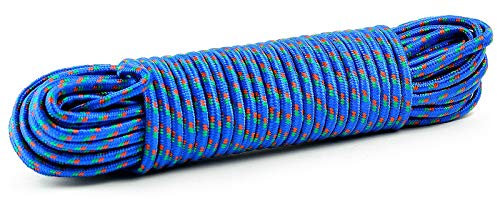 wellenshop Universal-Seil Leine 30m Ø 8mm Bruchlast 100daN Kunststoff Polypropylen PP Blau Festmacher-Leine Boot Camping Outdoor Garten