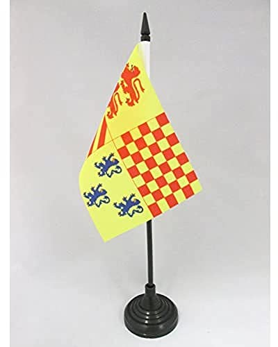AZ FLAG Drapeau de Table Corrèze 15x10 cm Polyester 100D Socle Plastique | Usage intérieur Drapeau de bureau français finition cousue et bords renforcés avec mât en plastique et socle en plastique