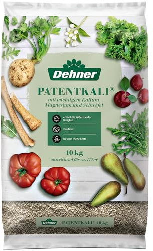 Dehner Patentkali, Spezialdünger für Obst, Gemüse und Zierpflanzen, 10 kg, für ca. 100 qm | hochwertiger Dünger für Gartenpflanzen, mit Magnesium, fördert Blattgrün