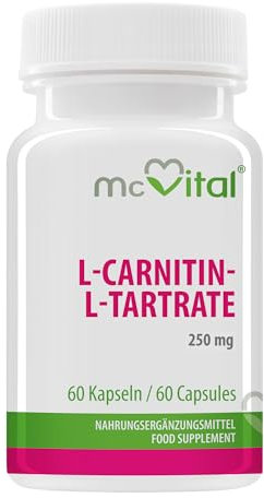 L-Carnitin-L-Tartrate - 480 mg extra stark pro Dosis - Fatburner - Muskelaktivator und Herzoptimierer - 60 Kapseln