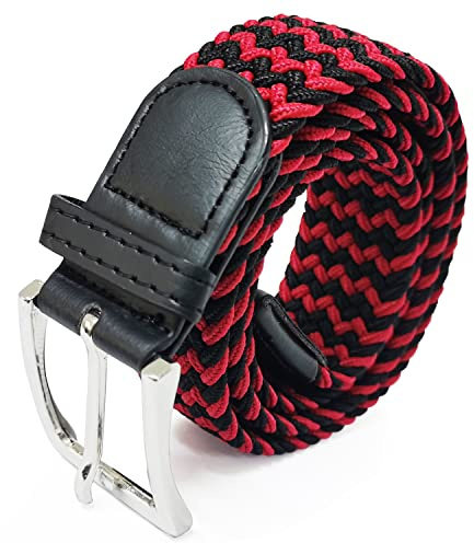 Glamexx24 Elastischer Gürtel Stoffgürtel Stretchgürtel: Unisex Geflochtener Dehnbarer Gürtel für Damen und Herren, Breite 3.5cm Länge 90cm bis 120cm