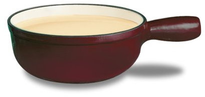 Swissmar Lugano Cast Iron Cheese Fondue Pot Replacement, 2 QT / 2 L - Compatible with Swissmar Lugano Fondue Sets - Ideal for Melting Cheese, Chocolate, & Caramel - Cherry Red