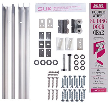 Slik 08SL005091 Double Wheel Type Sliding Door Gear Track 914mm, Aluminium