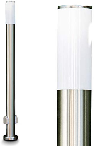 Lampada da esterno Caserta con 2 prese, lampada moderna con base in acciaio inox e dischi in plastica, luce da sentiero 110cm, lampada da giardino, E27, illuminazione da giardino IP44, senza lampadine