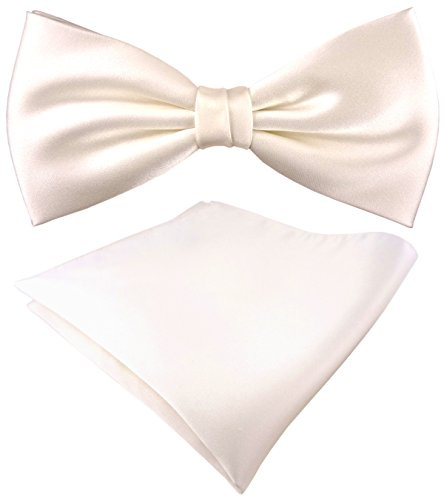 TigerTie Seidenfliege Satin Einstecktuch in Uni einfarbig - 100% reine Seide