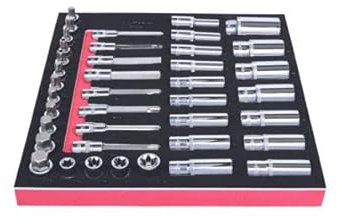 KS Tools 7824040 SCS CHROMEplus Steckschlüssel Satz, 40 teilig in 2/3 Systemeinlage, 1/2