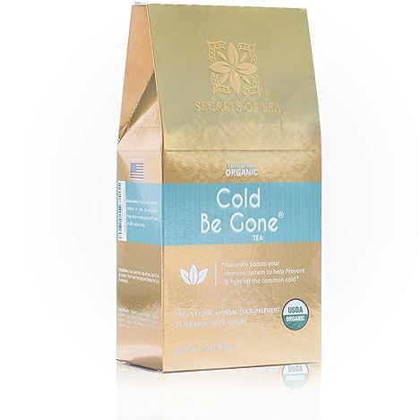Secrets of Tea – Cold Be Gone Herbal Tea – Organic Herbal Blend – Natural Cold Season Herbal Tea – Soothing Caffeine-Free Wellness Tea – Up to 40 Servings