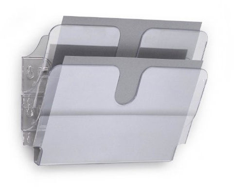 Durable 1709014400 broschyrställ vägg Flexiplus 2, A4 liggande) 1 set, transparent