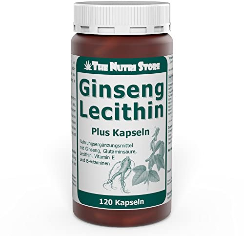 Ginseng Lecithin plus Kapseln 120 Stk. - Nahrungsergänzungsmittel mit Ginseng, Glutaminsäure, Lecithin, Vitamin E und B-Vitaminen