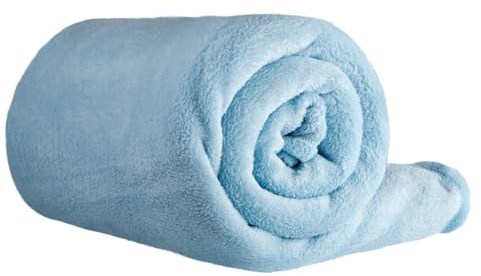 Clinotest XL Kuscheldecke flauschig 150x220cm - Kochfest ohne Einlaufen oder Fusseln - warme Wohndecke in Hellblau - auch als Sofadecke, Tagesdecke, Microthermaldecke, Fleecedecke nutzbar im Winter