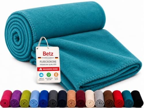 Betz Fleecedecke 130x170 cm 180g/m² – Weiche Wohndecke & Kuscheldecke – Flauschige Sofadecke als Tagesdecke – Leicht, wärmend & pflegeleicht – Farbe Petrol