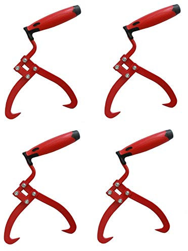 Baumarktplus Handpackzange 7 Zoll Packzange Maulöffnung 18 cm Handhebehaken Sappie Holzgreifer Holzpackzange Schleppzange Forstzange Forst Holz Outdoor (4 Stück)