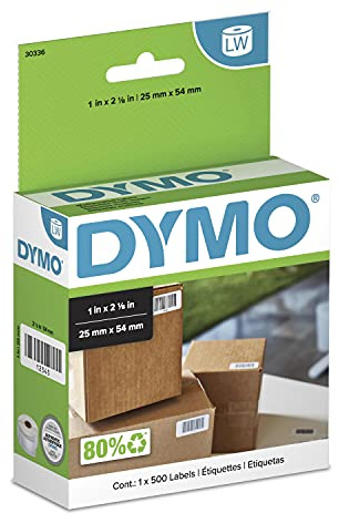 DYMO Authentic LW Multi-Purpose Labels, For LabelWriter Printers, Great for Barcodes, 1 x 2-1/8, 1 Roll of 500