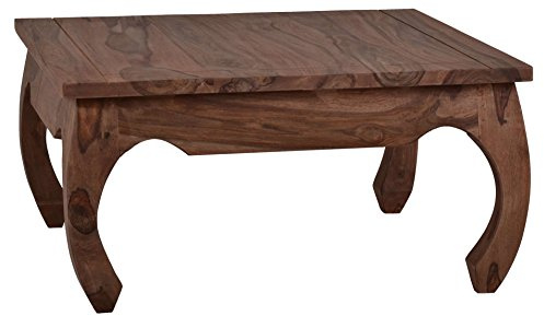 MiaMöbel Couchtisch Colombo 60x60 cm Kolonialstil Massivholz Teak Dunkelbraun
