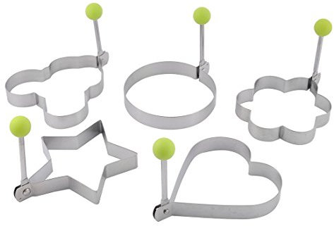 sourcingmap 5pcs Moule à œUfs Frits Anneau à oeuf Omelette Moule pour Cuisson œuf au Plat Pancakes Acier inoxydable