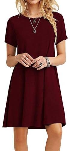 MOLERANI Robe d'été pour Femme Robe t-Shirt décontractée à Manches Courtes Robe de Plage pour Femme